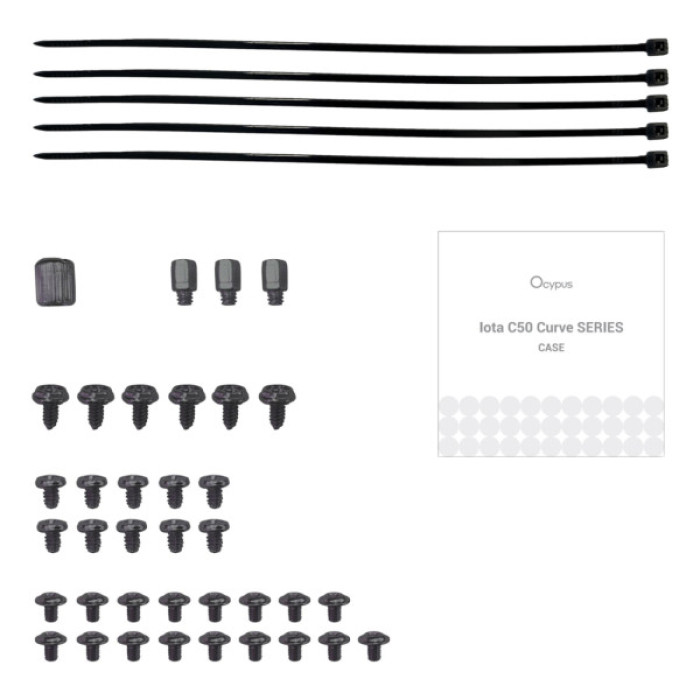 Корпус для ПК OCYPUS IOTA C50 BK CURVE ARGB DIGITAL (OTA-C50-BKD300CD-GL)