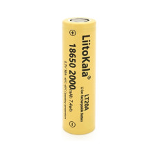 Акумулятор 18650 2000mah (1900-2000mah), 3.7V(2.75-4.2V), Yellow Liitokala (Lii-LT20A)