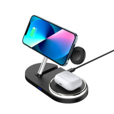 Зарядний пристрій Armorstandart Wireless Charging H102 3 in 1 Magnetic Black (ARM78103)
