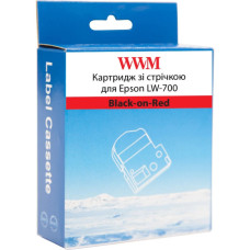 Стрічка для принтера етикеток WWM для Epson LW-700 24mm х 8m Black-on-Red (WWM-SC24R)