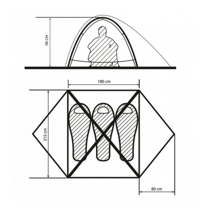 Намет Turbat Borzhava 3 Alu yellow - жовтий (012.005.0139)