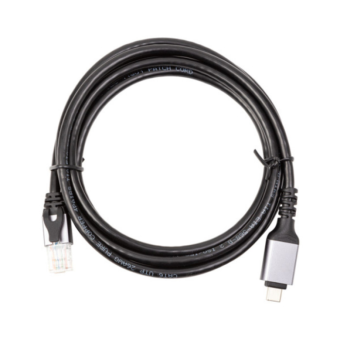 Дата кабель USB-C to RJ45 Ethernet 2.0m PowerPlant (CA914920)
