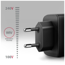 Зарядний пристрій AXAGON 1xUSB QC4.0 + 1xUSB-C PD45W PPS black (ACU-PQ45)