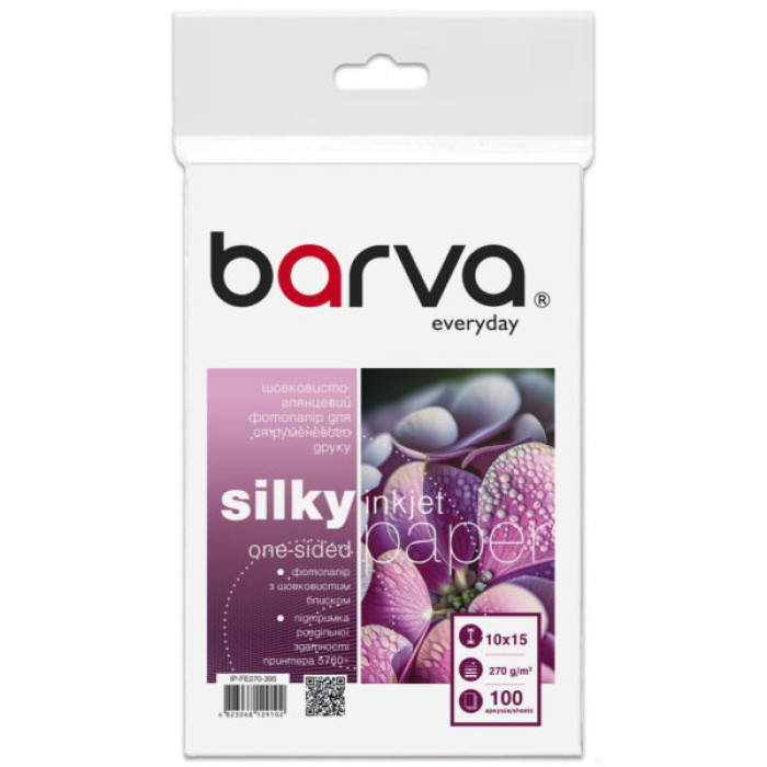 Фотопапір Barva 10x15, 270 g/m2, Everyday, Silky-glossy, 100c (IP-FE270-395)