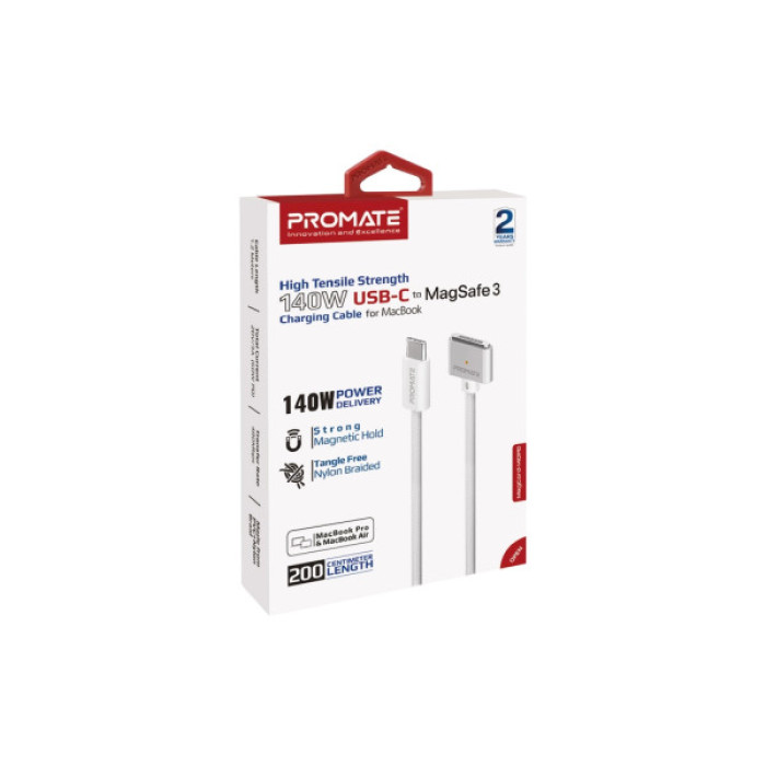 Дата кабель USB-C to MagSafe 3 white Promate (magcord-140pd.white)