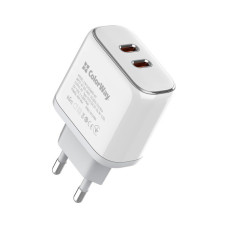 Зарядний пристрій ColorWay Power Delivery Port PPS USB (Type-C PD + Type-C PD) (40W) white (CW-CHS048PD-WT)