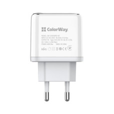 Зарядний пристрій ColorWay Power Delivery Port PPS USB (Type-C PD + Type-C PD) (40W) white (CW-CHS048PD-WT)