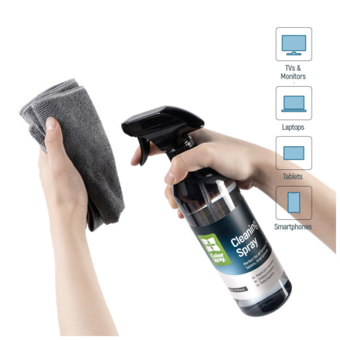 Спрей для очищення ColorWay Cleaning Kit, Large, OLED/LED/LCD/TFT, 550ml, microfibre*2 (CW-5500)