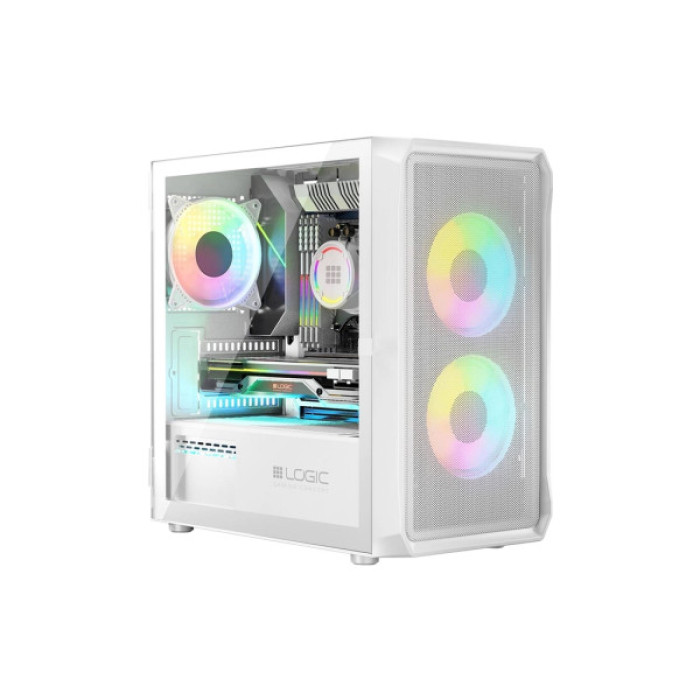 Корпус Logic concept PORTOS MESH+GLASS ARGB fans 3x120mm WHITE (AM-PORTOS-20-0000000-0002)