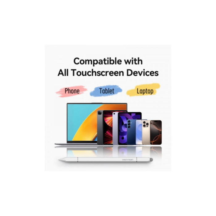 Стилус VENTION 3-in-1 Magnetic Stylus Pen White Aluminum Alloy Type (KQLW0)