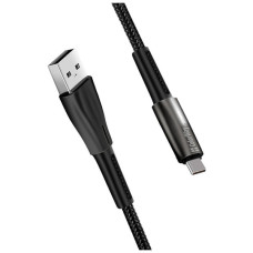 Дата кабель USB 2.0 AM to USB-C 1.0m zinc alloy + led black ColorWay (CW-CBUC035-BK)