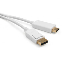 Кабель мультимедійний DisplayPort M to HDMI M 1.8m Vinga (VCPDPHDMI1.8WH)