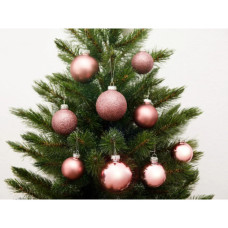 Ялинкова іграшка House Of Seasons Скляні кульки 26 шт D7 см D6 см D5 см Темно-рожеві (8720362102847)