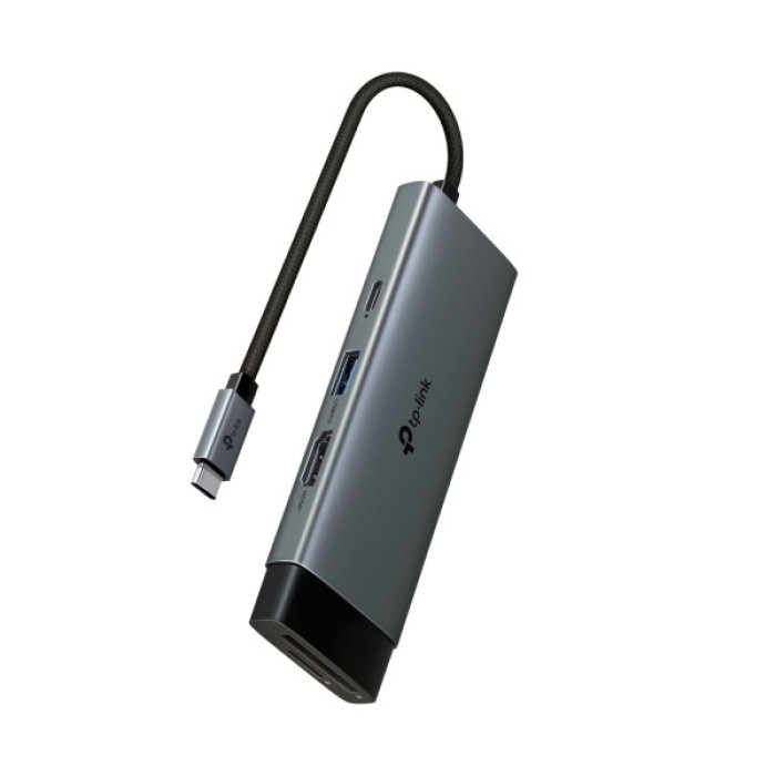 Концентратор TP-Link USB-C 7-in-1 3xUSB + HDMI + SD/TF + USB-C PD100W (UH7021C)