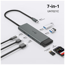 Концентратор TP-Link USB-C 7-in-1 3xUSB + HDMI + SD/TF + USB-C PD100W (UH7021C)
