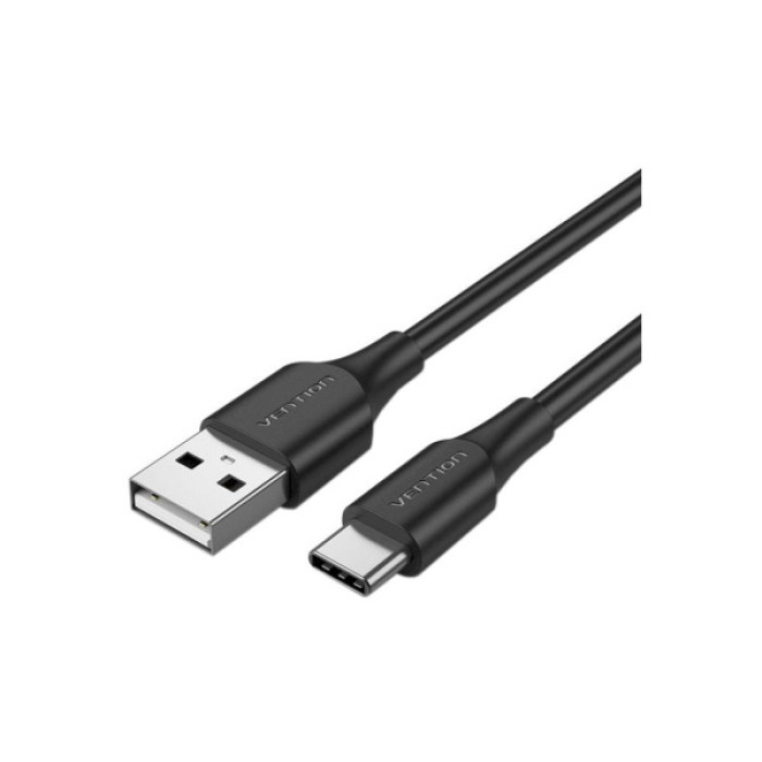 Дата кабель USB 2.0 AM to USB-C 1.5m 3A 18W PVC black Vention (CTHBG)
