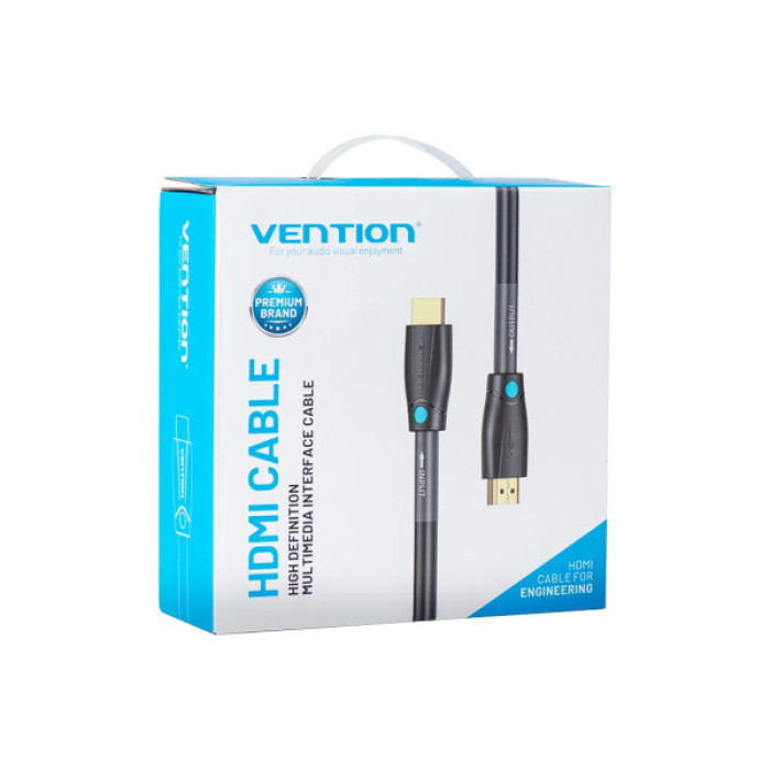 Кабель мультимедійний HDMI M to HDMI M 1.0m 4K60Hz cotton braided black zinc alloy Vention (ALMBF)