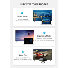 Кабель мультимедійний HDMI M to HDMI M 1.0m 4K60Hz cotton braided black zinc alloy Vention (ALMBF)