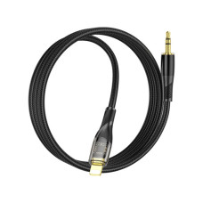 Кабель мультимедійний Lightning to 3.5mm M 1.0m black Black HOCO (6931474791153)