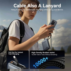 Батарея універсальна Vention 20000 mAh 45W Mini with Built-in USB-C Cable Gray (FHGH0)