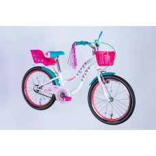 Велосипед Formula 20" Kid FLOWER PREMIUM BH рама-10" ST 2026 білий з рожевим та бірюзовим (OPS-FRK-20-244)