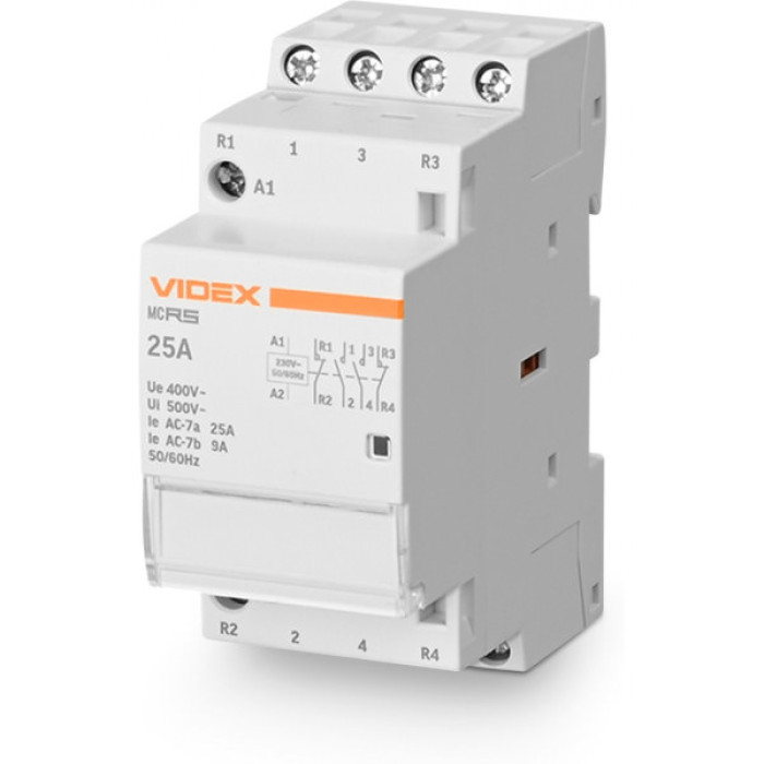 Контактор Videx 4п 25А 2НВ 2НЗ VF-RS-MC2O2C-25 RESIST