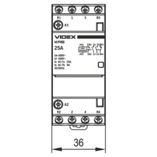 Контактор Videx 4п 25А 2НВ 2НЗ VF-RS-MC2O2C-25 RESIST