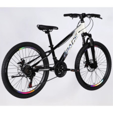 Велосипед Space 24" MARS DD FR рама-11" ST 2026 чорний з білим (OPS-SP-24-059)