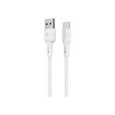 Дата кабель USB 2.0 AM to USB-C 1.0m 3A silicone BX30 white BOROFONE (6931474706935)