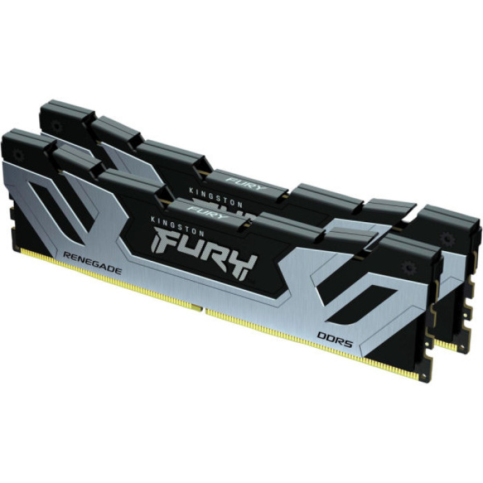 Модуль пам'яті для комп'ютера DDR5 48GB (2x24GB) 8800 MHz Renegade Black/Silver Kingston Fury (ex.HyperX) (KF588CU42RSK2-48)
