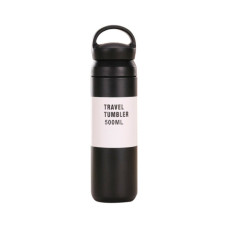 Термос Merlion Travel Tumbler 500 мл, подвійна кришка з ручкою, чорний (SUS304-500Black)