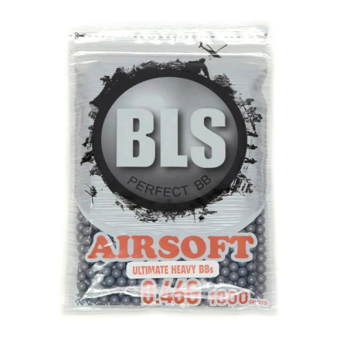 Страйкбольні кульки BLS Ultimateheavy (Stainless) Grey 6 мм 0,46 г 1000 шт (1928.00.12)