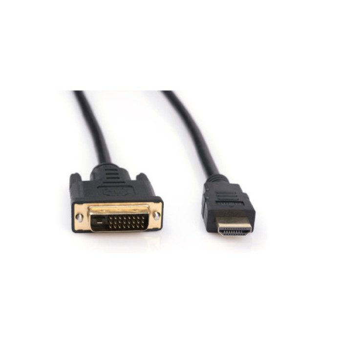 Кабель мультимедійний HDMI M to DVI M 1.8m 24+1pin Vinga (VCPHDMIDVI1.8)