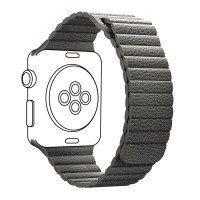Ремінець до смарт-годинника Armorstandart Leather Loop для Apple Watch 42 (Series 11-10)/41/40/38 Grey (ARM48654)
