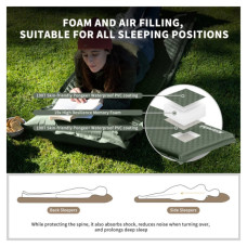 Туристичний килимок Naturehike CNK2450WS020, самонадувний, 200х63х10 см, темно-зелений (6927595712733)