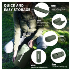 Туристичний килимок Naturehike CNK2450WS020, самонадувний, 200х63х10 см, темно-зелений (6927595712733)
