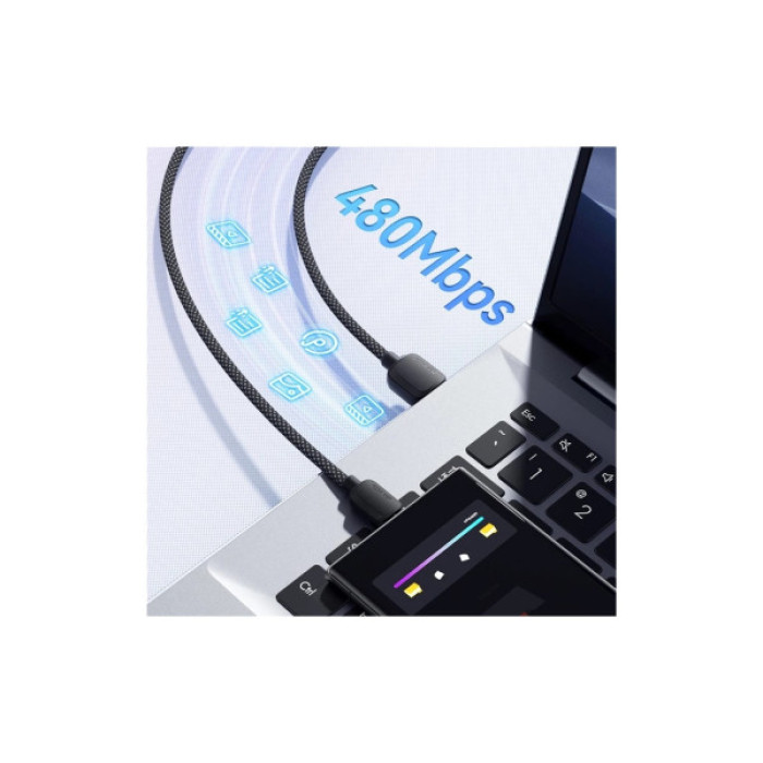 Дата кабель USB 2.0 AM to USB-C 1.0m 100W white Essager (EXC7A-WL02-P)