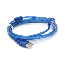 Дата кабель USB 2.0 AM/AF 1.8m ferrite transparent blue Voltronic (YT-AM/AF-1.8TBL)