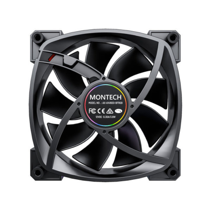 Кулер до корпусу MONTECH AX140 PWM BLACK