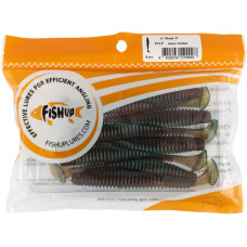 Силікон рибальський FishUP U-Shad 4" 019 - Motor Oil/Red (8шт/уп) (1864.13.97)