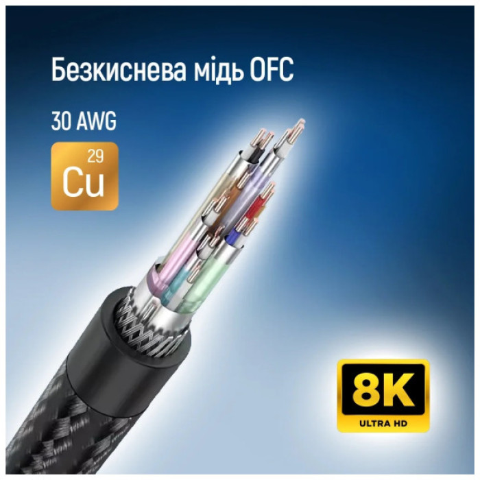 Кабель мультимедійний DisplayPort M to DisplayPort M 3.0m V1.4 8K black ColorWay (CW-CBDP094-BK)