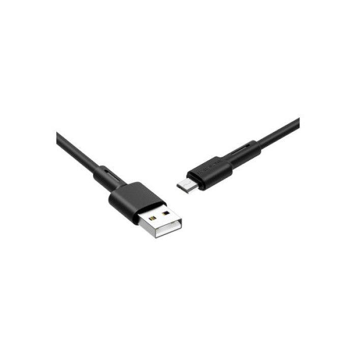 Дата кабель USB 2.0 AM to Micro 5P 1.0m 2.4A silicone BX31 black BOROFONE (6931474710376)