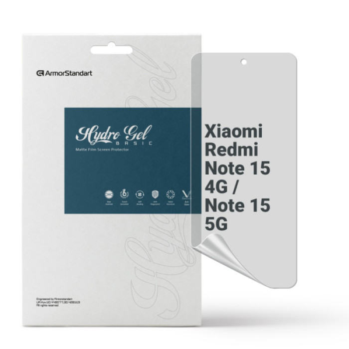 Плівка захисна Armorstandart hydrogel Matte Xiaomi Redmi Note 15 4G / Note 15 5G (ARM89628)