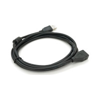 Дата кабель USB 2.0 AM/AF 2.0m ferrite black Voltronic (YT-AM/AF-2.0B)