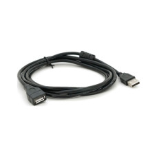 Дата кабель USB 2.0 AM/AF 2.0m ferrite black Voltronic (YT-AM/AF-2.0B)