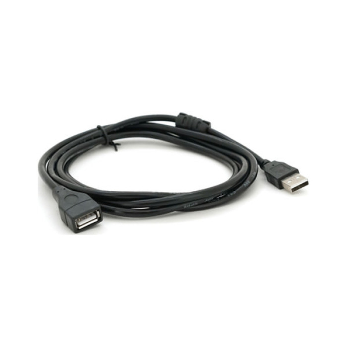 Дата кабель USB 2.0 AM/AF 2.0m ferrite black Voltronic (YT-AM/AF-2.0B)
