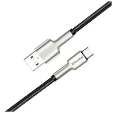 Дата кабель USB 2.0 AM to USB-C 1.0m head metal black ColorWay (CW-CBUC046-BK)