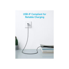 Дата кабель USB 2.0 AM to USB-C 0.9m 322 Black Anker (A81H5G11)