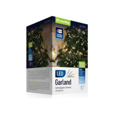 Гірлянда ColorWay LED 100 10м (8 функцій) теплий колір USB (CW-G-100L10U)