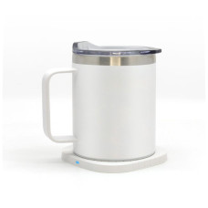 Термокружка TheGeneral з підігрівом та бездротовою зарядкою ThermoHub 15W з LED індикатором біла (40021321-08)